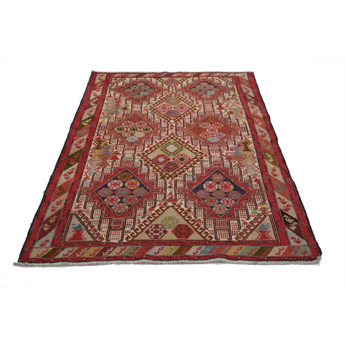 Silki 4x7 Hand Woven Washable Silk Rug - Colorful