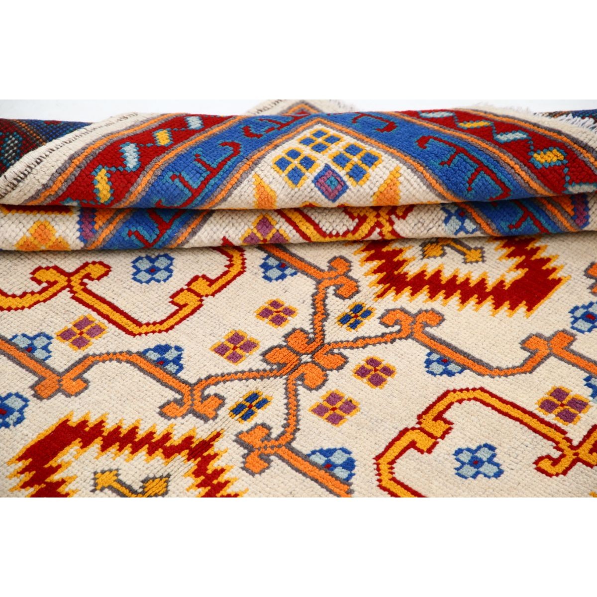 Revival 6x8 Handmade Double Knotted Washable Wool Rug - Colorful