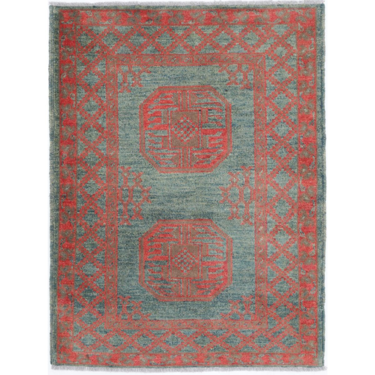 Revival 3x4 Handmade Double Knotted Washable Wool Rug - Colorful