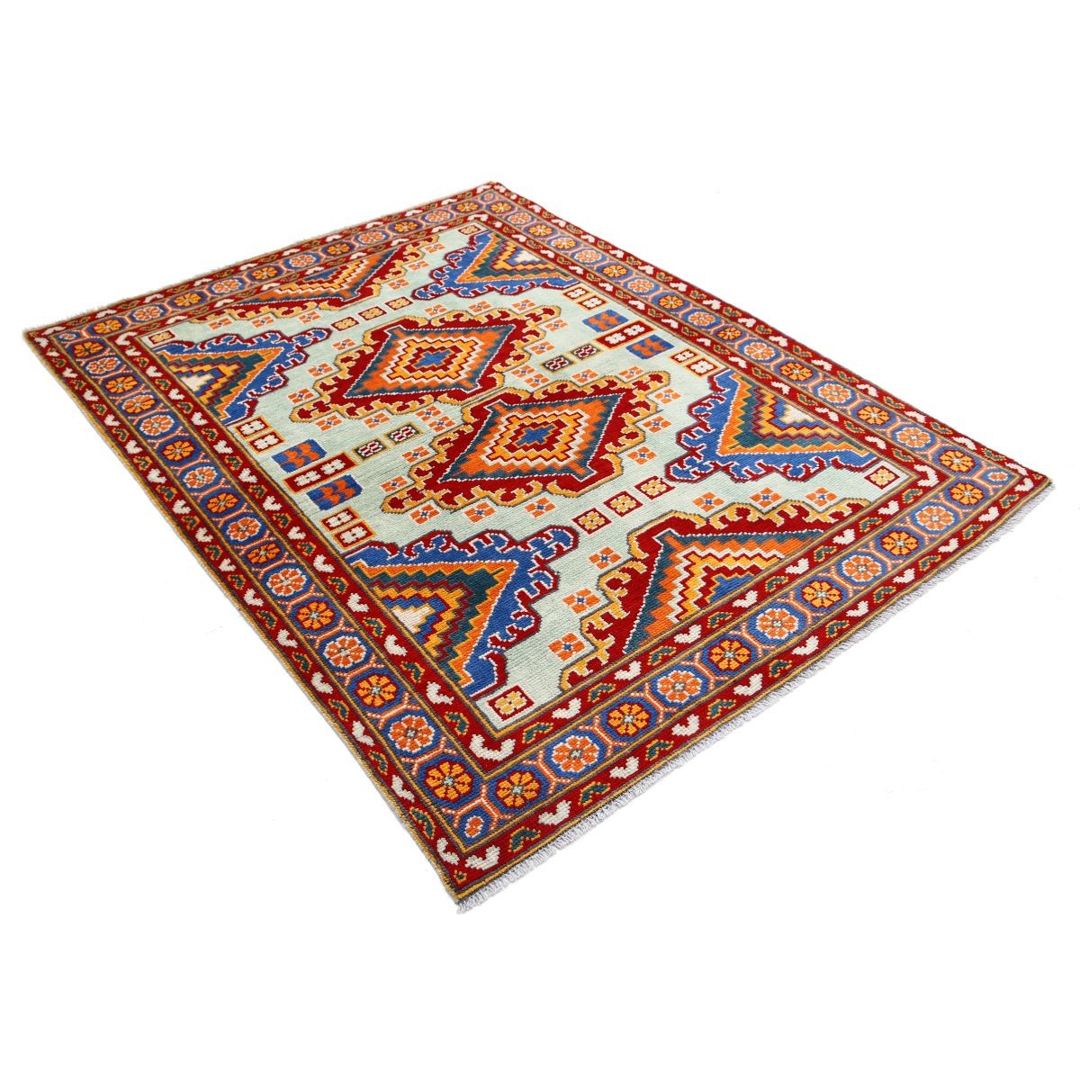 Revival 5x7 Handmade Double Knotted Washable Wool Rug - Colorful