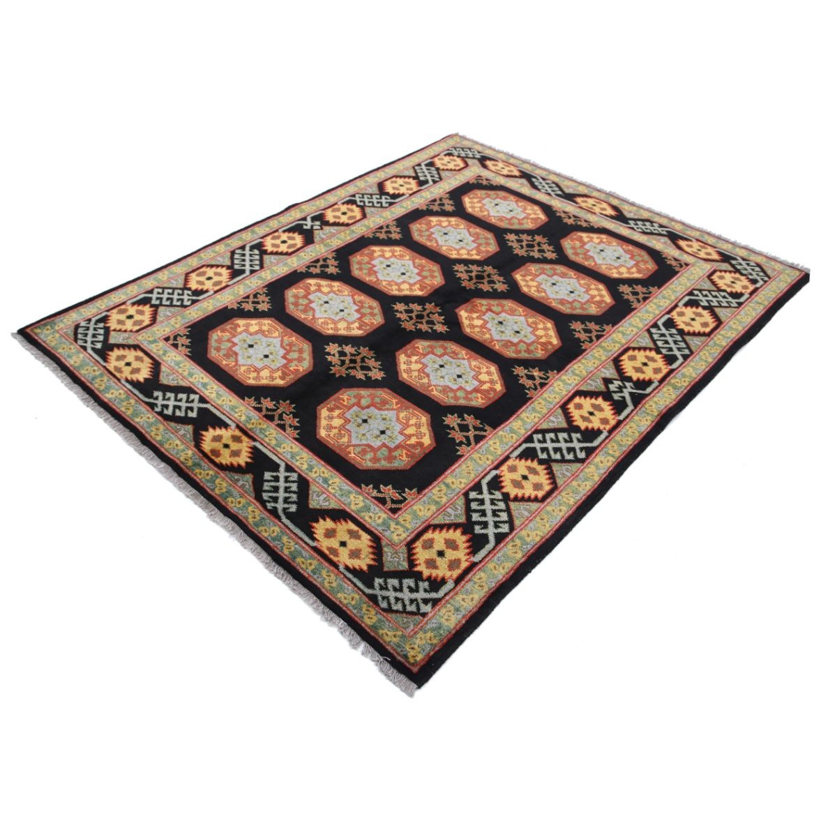 Revival 5x7 Handmade Double Knotted Washable Wool Rug - Colorful
