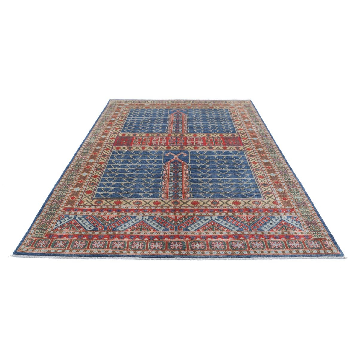 Revival 7x10 Handmade Double Knotted Washable Wool Rug - Colorful