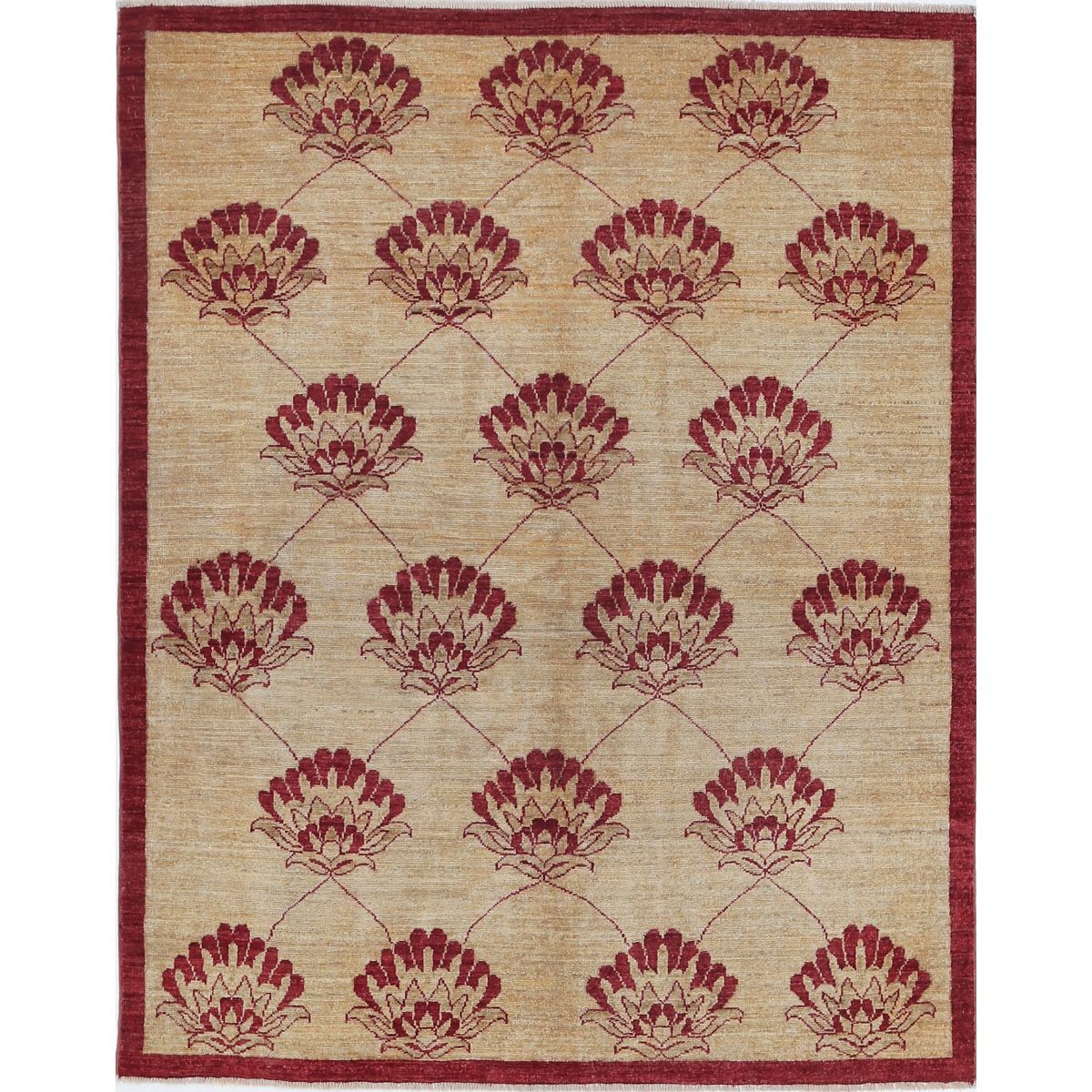 Modcar 5x6 Handmade Double Knotted Washable Wool Rug - Colorful