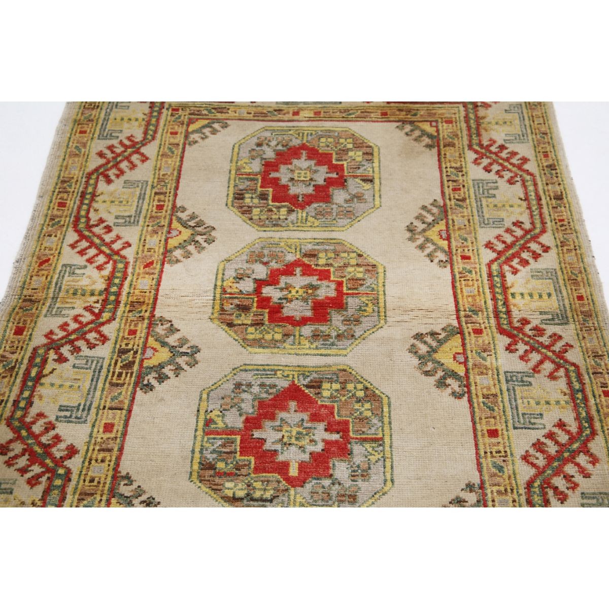 Revival 4x5 Handmade Double Knotted Washable Wool Rug - Colorful