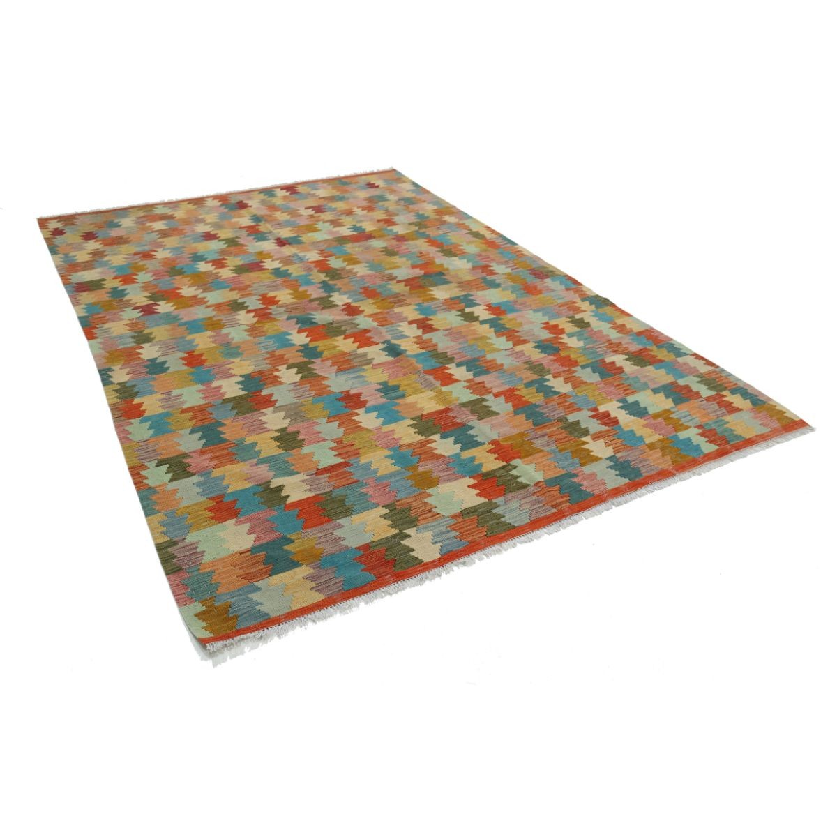 Maimana 7x10 Hand Woven Washable Wool Rug - Colorful