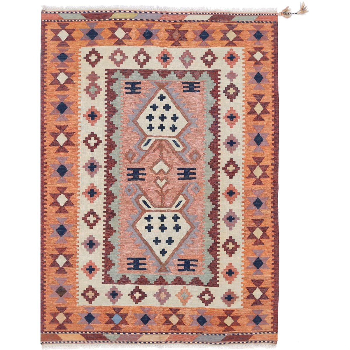 Kafkaas 5x7 Hand Woven Washable Wool Rug - Colorful