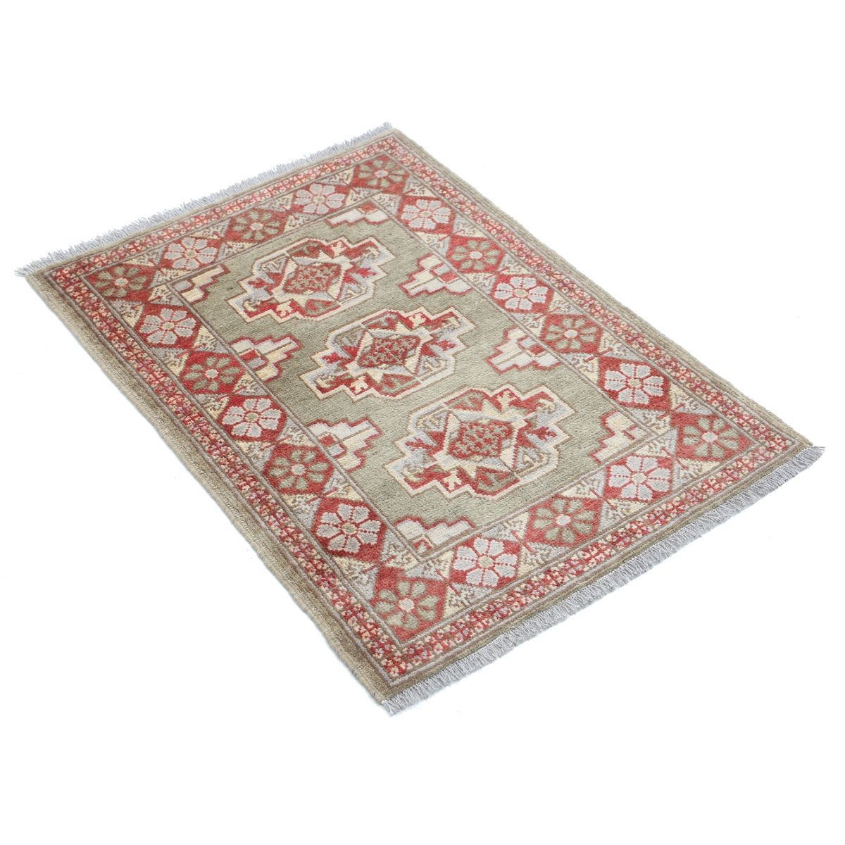Revival 2x3 Handmade Double Knotted Washable Wool Rug - Colorful