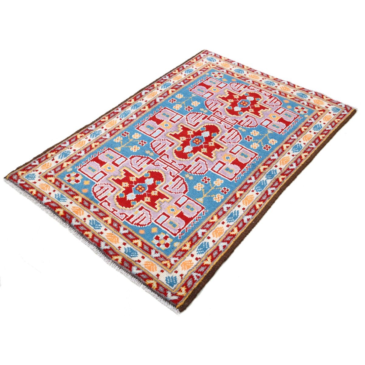 Revival 3x5 Handmade Double Knotted Washable Wool Rug - Colorful