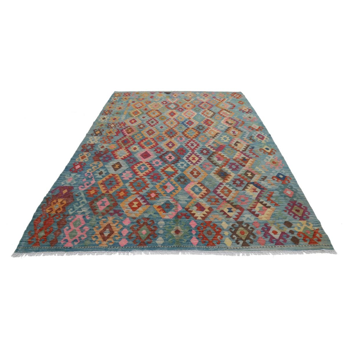 Maimana 7x10 Hand Woven Washable Wool Rug - Colorful