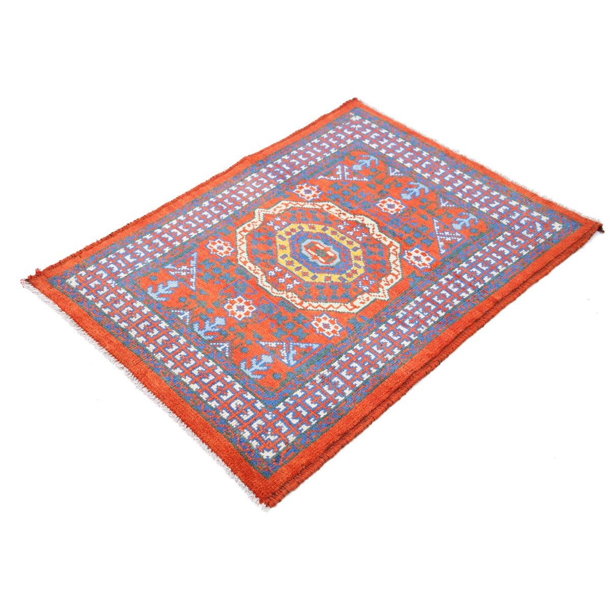 Revival 3x4 Handmade Double Knotted Washable Wool Rug - Colorful