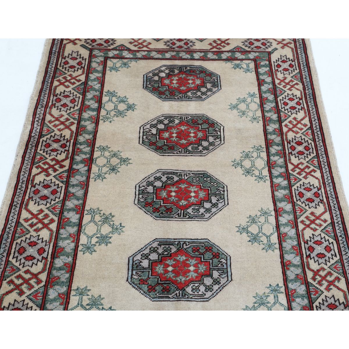 Revival 4x5 Handmade Double Knotted Washable Wool Rug - Colorful