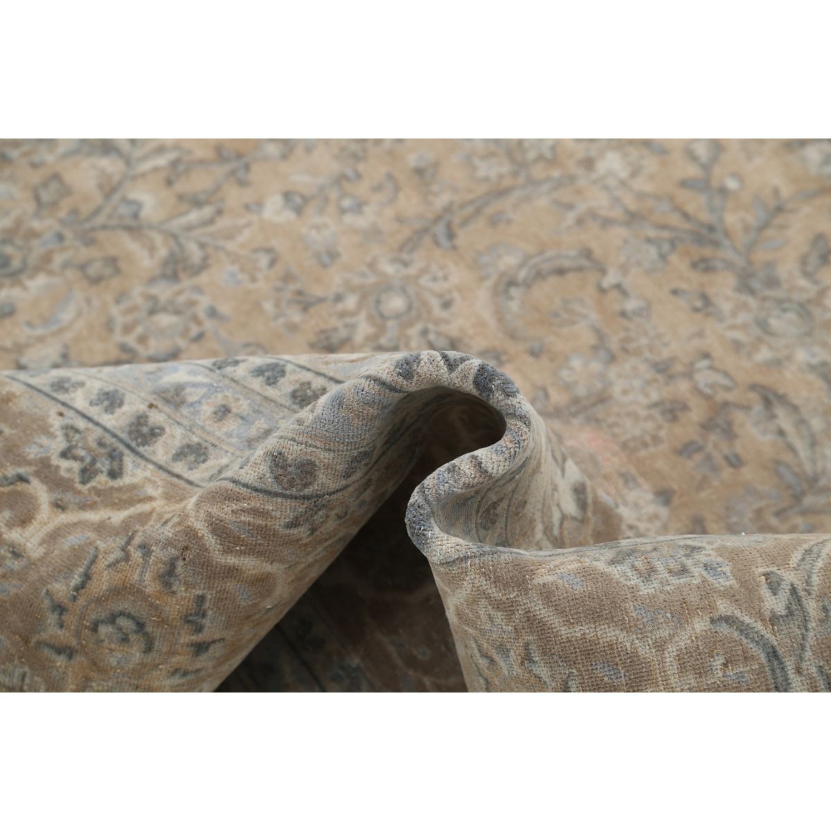 Vintage 10x14 Handmade Double Knotted Washable Wool Rug - Soft Hues