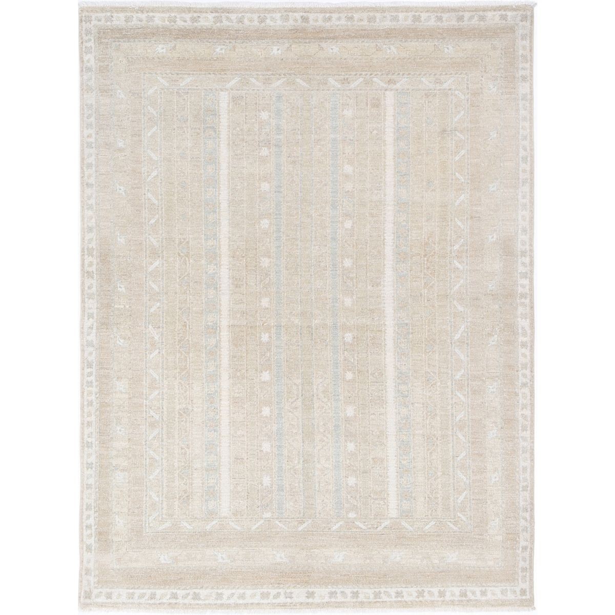 Shaal 5x7 Handmade Double Knotted Washable Wool Rug - Soft Hues