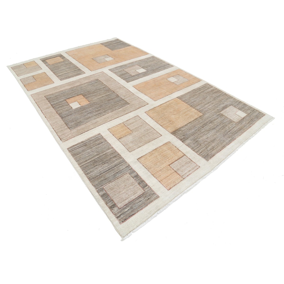 Modcar 6x10 Handmade Double Knotted Washable Wool Rug - Colorful