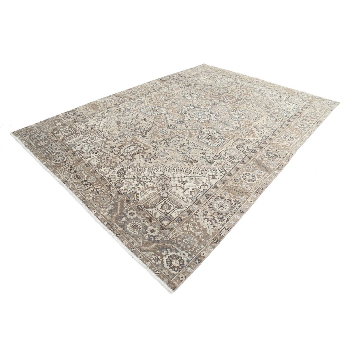 Vintage 8x12 Handmade Double Knotted Washable Wool Rug - Soft Hues