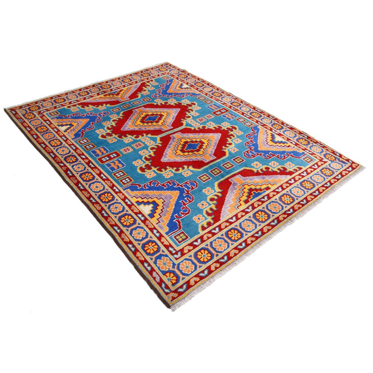 Revival 5x7 Handmade Double Knotted Washable Wool Rug - Colorful
