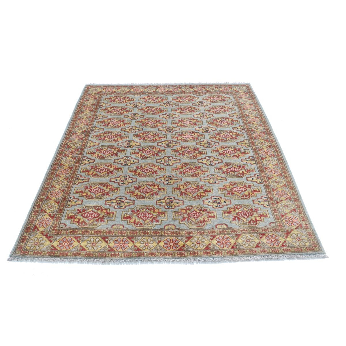 Revival 5x6 Handmade Double Knotted Washable Wool Rug - Colorful