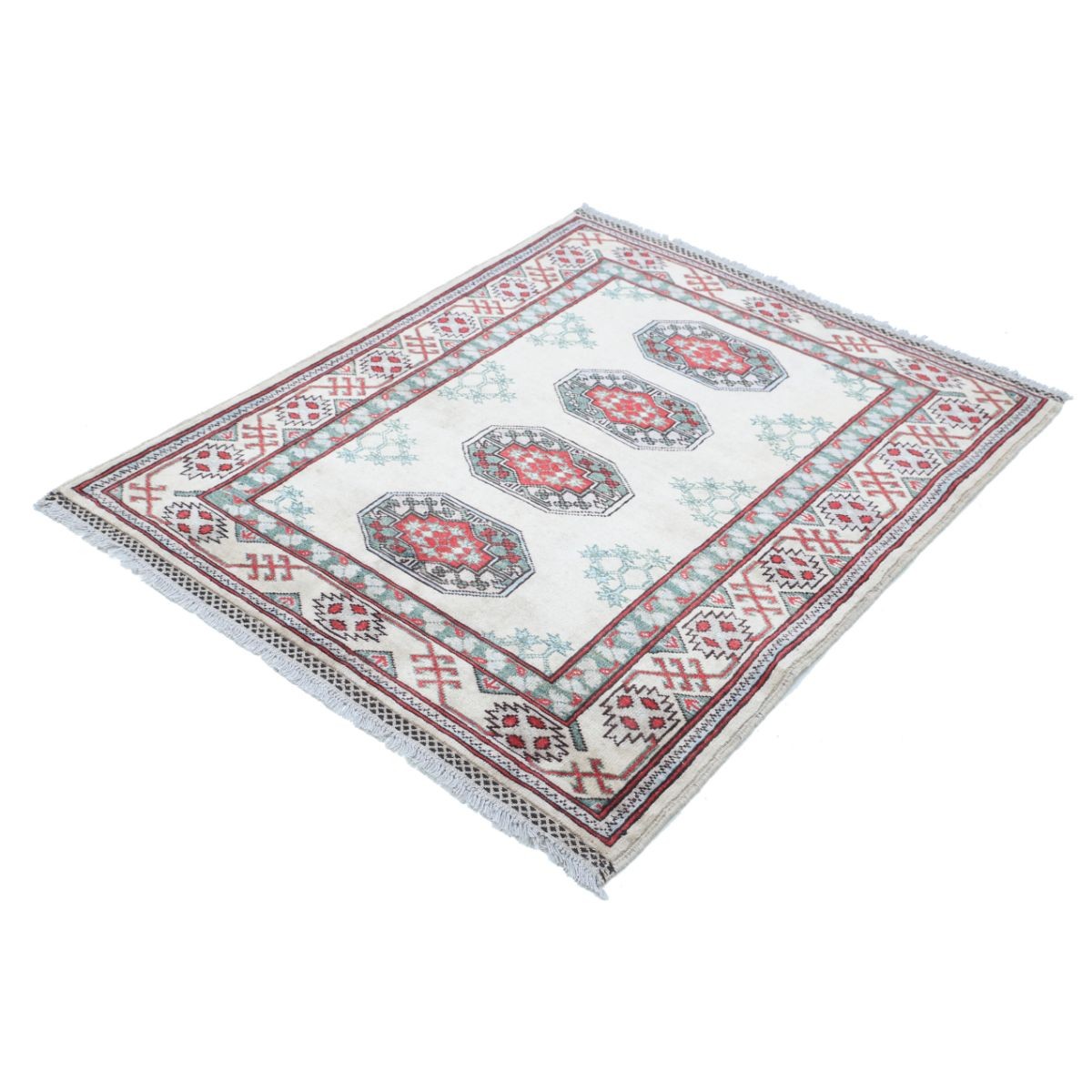 Revival 4x5 Handmade Double Knotted Washable Wool Rug - Colorful