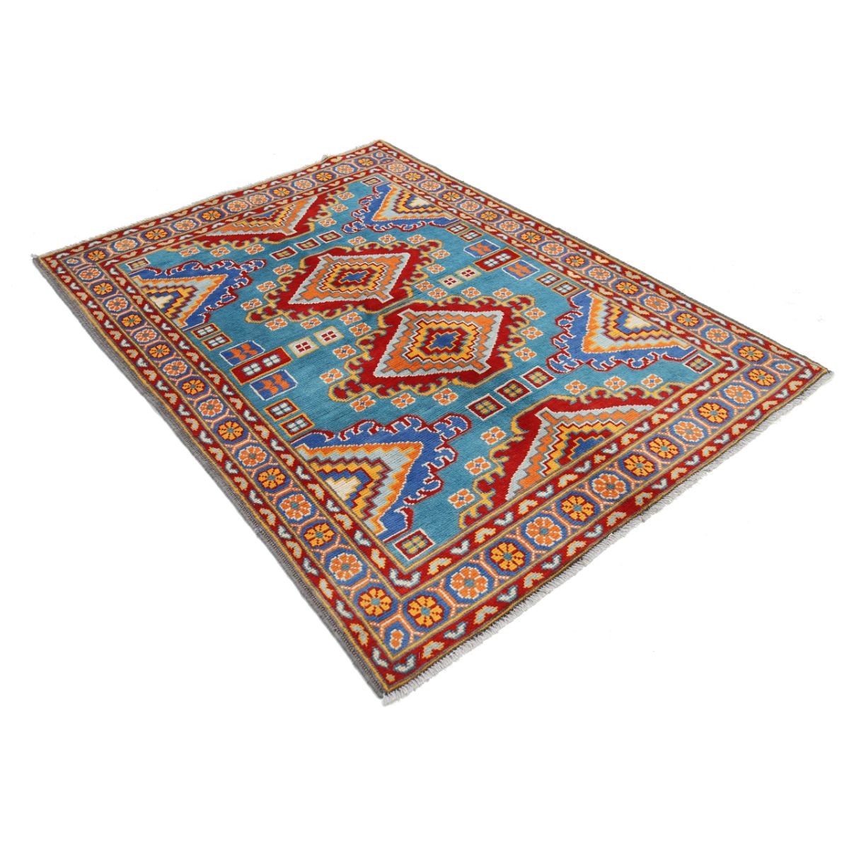 Revival 5x7 Handmade Double Knotted Washable Wool Rug - Colorful