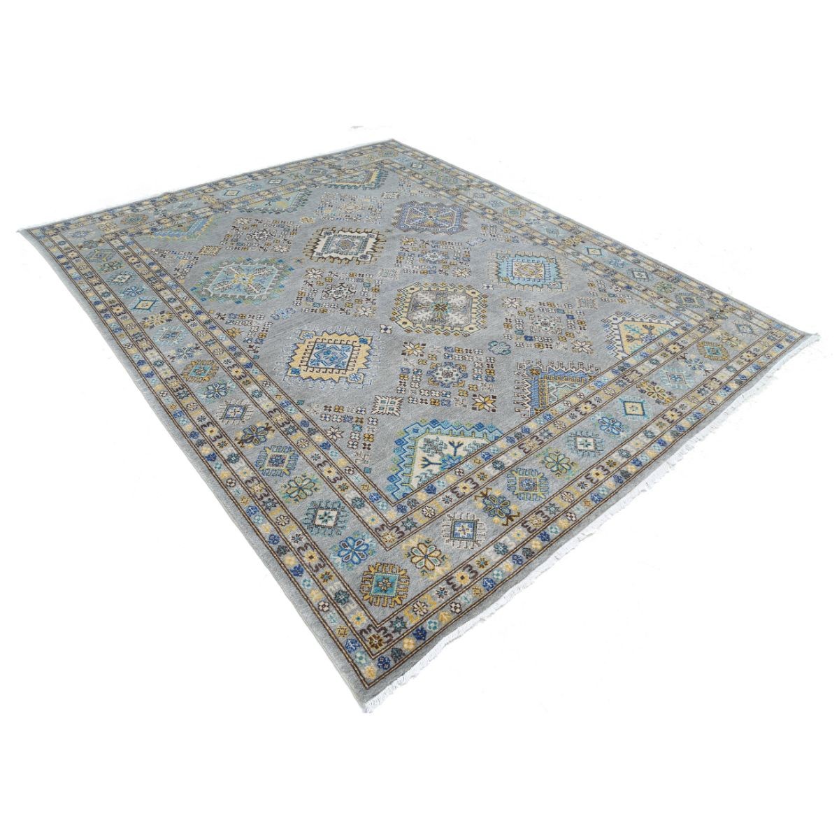 Kazak 8x9 Machine-Made Washable Wool Rug - Colorful