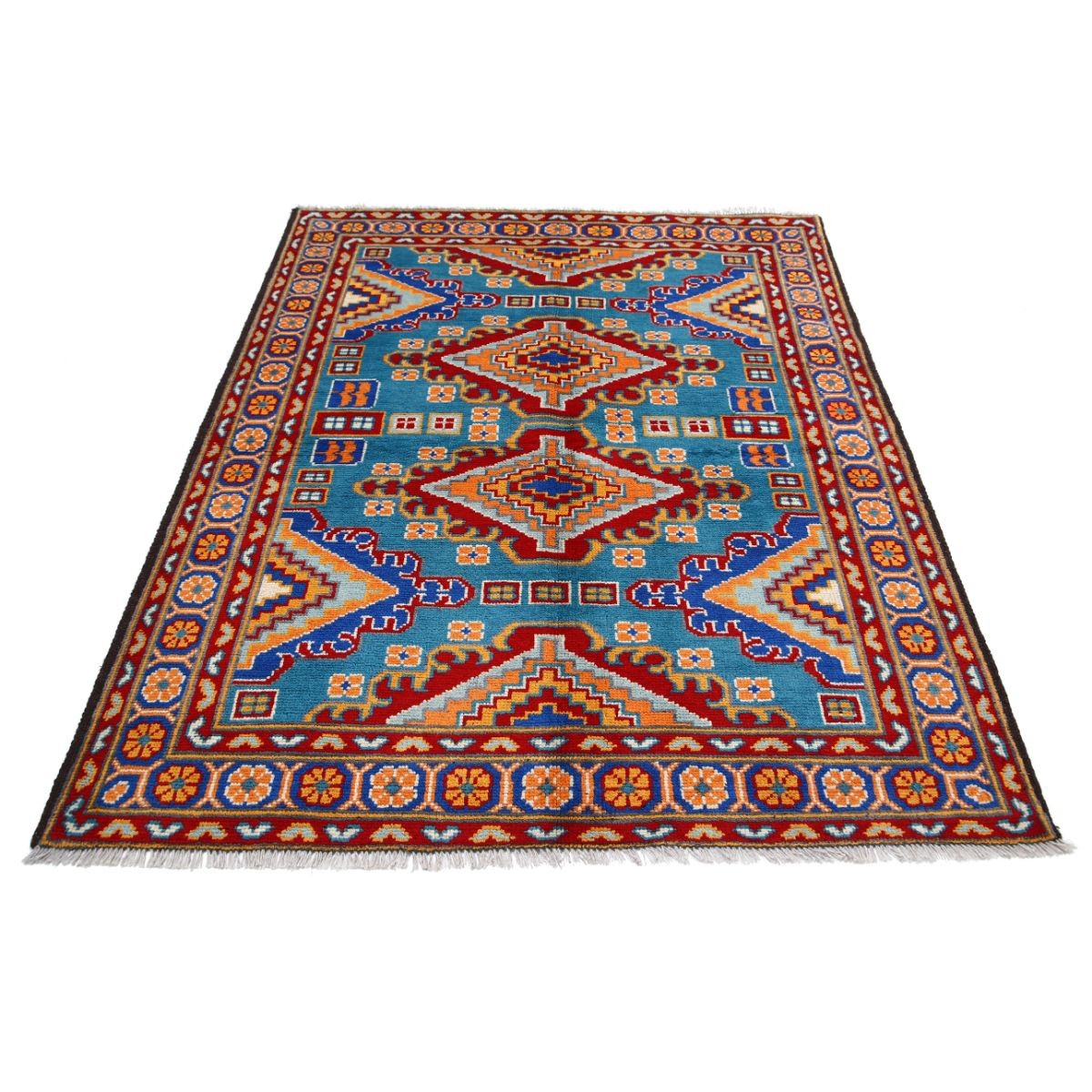 Revival 5x6 Handmade Double Knotted Washable Wool Rug - Colorful