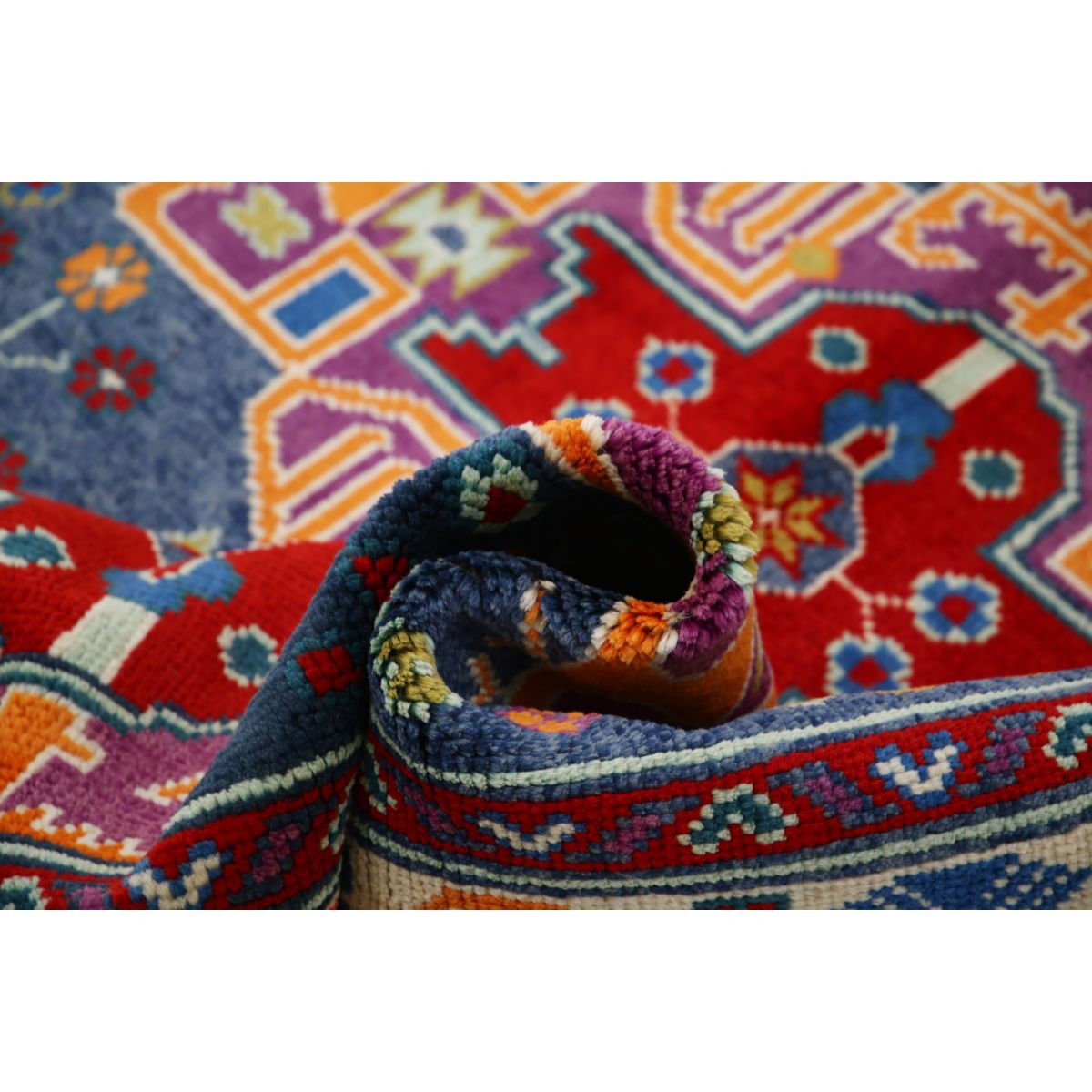 Revival 5x6 Handmade Double Knotted Washable Wool Rug - Colorful