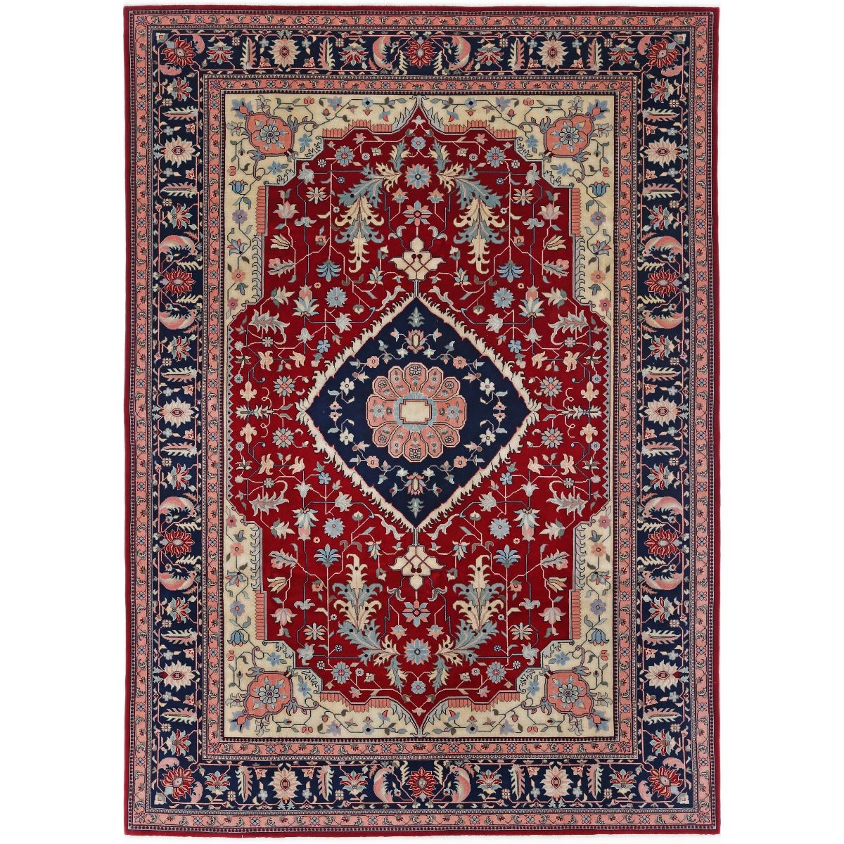 Heriz 10x14 Handmade Double Knotted Washable Wool Rug - Colorful