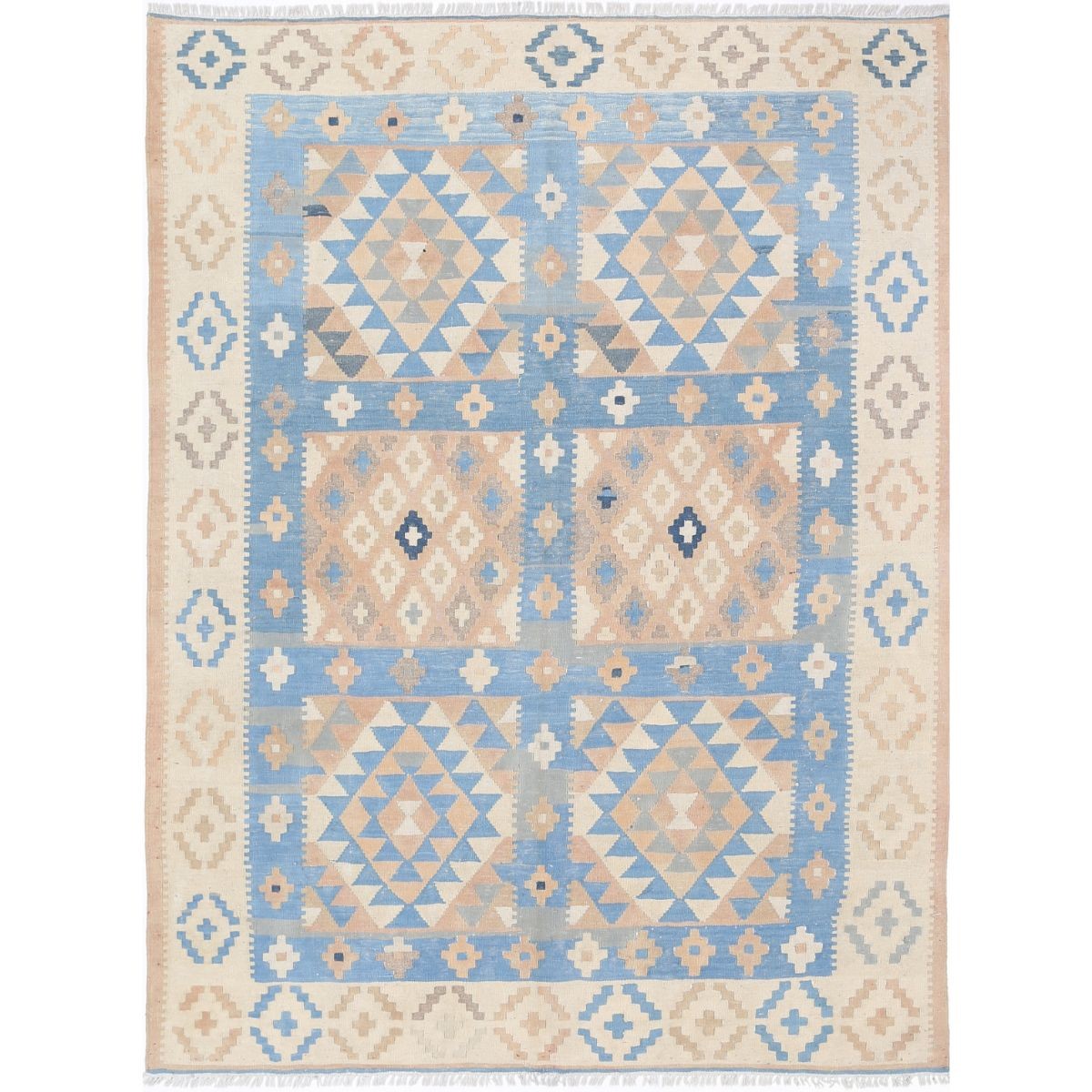 Kafkaas 5x7 Hand Woven Washable Wool Rug - Soft Hues