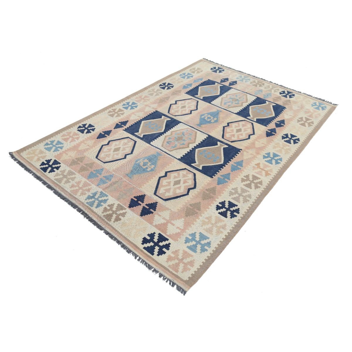 Kafkaas 5x7 Hand Woven Washable Wool Rug - Colorful