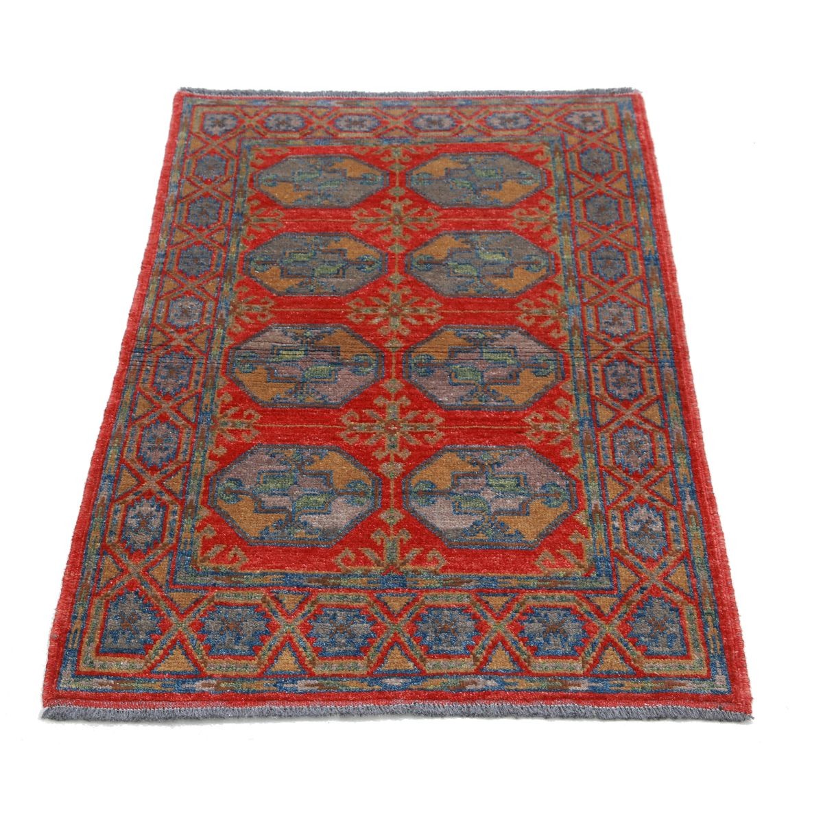 Revival 3x4 Handmade Double Knotted Washable Wool Rug - Colorful