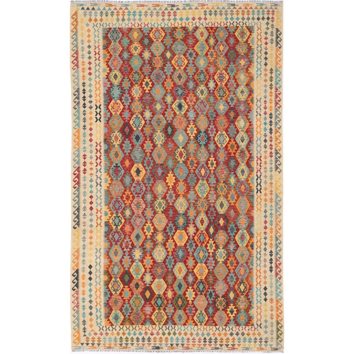 Maimana 10x17 Hand Woven Washable Wool Rug - Colorful