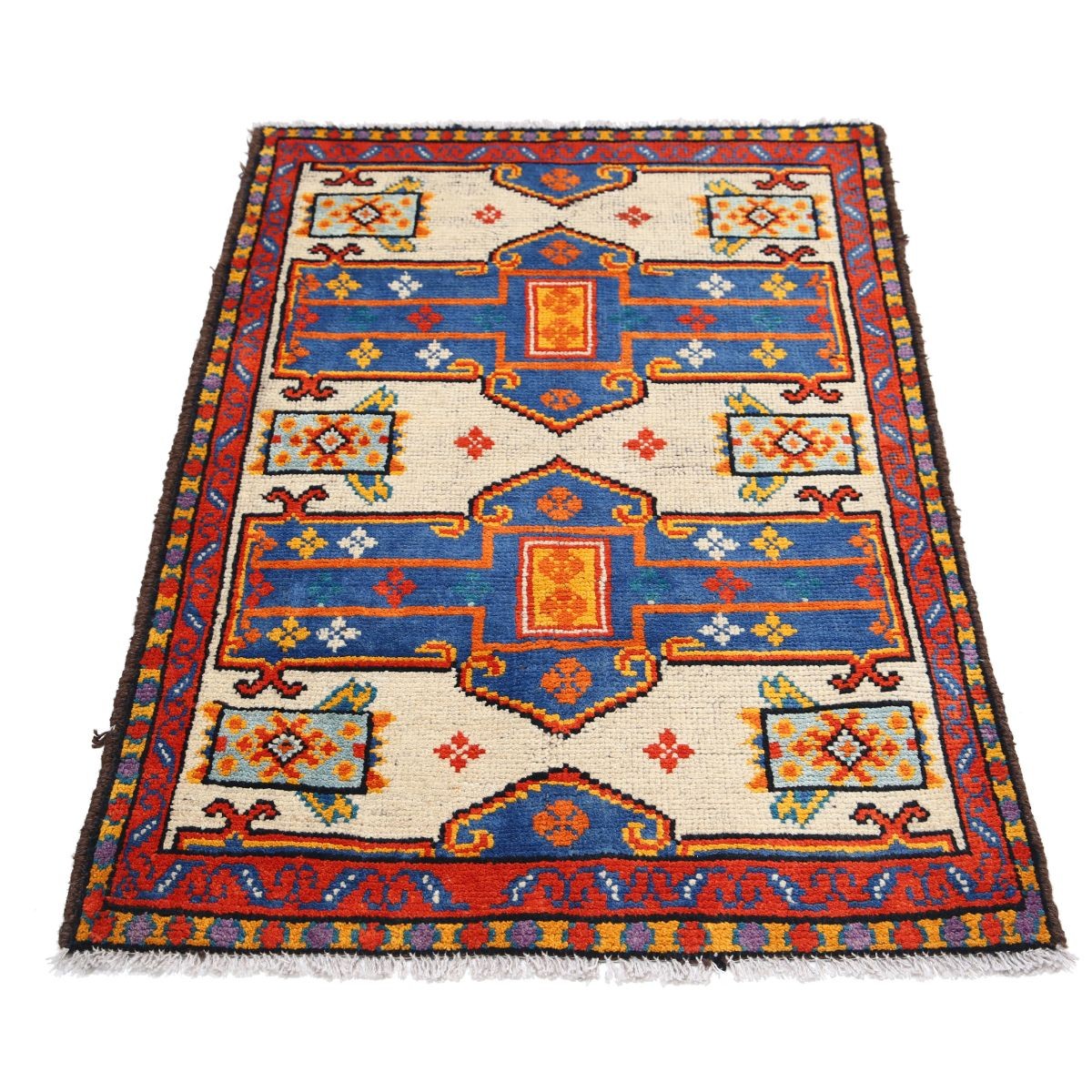 Revival 3x4 Handmade Double Knotted Washable Wool Rug - Colorful