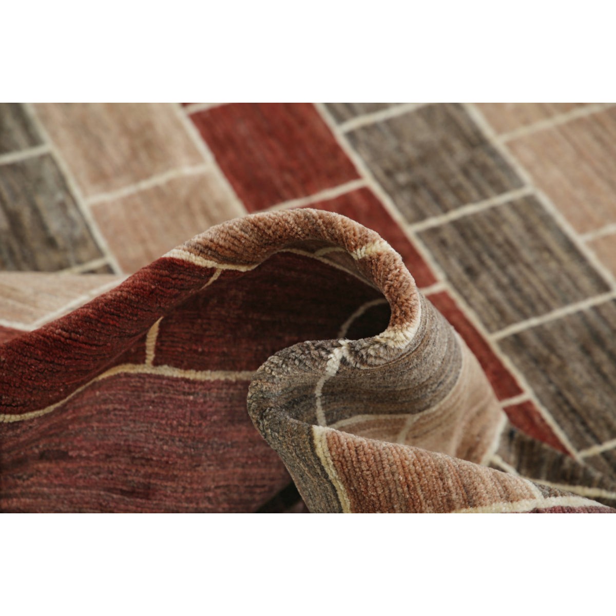 Modcar 8x11 Handmade Double Knotted Washable Wool Rug - Colorful