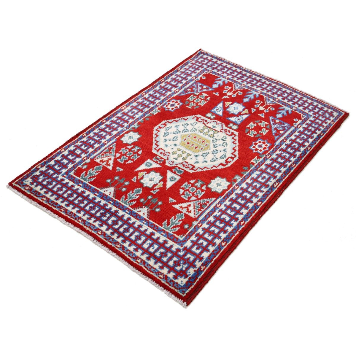 Revival 3x4 Handmade Double Knotted Washable Wool Rug - Colorful