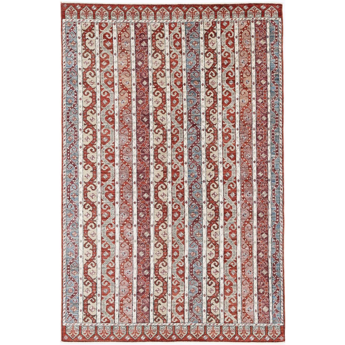 Shaal 6x9 Handmade Double Knotted Washable Wool Rug - Colorful