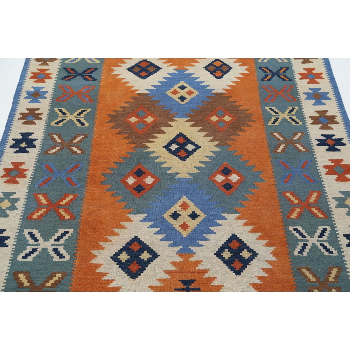 Kafkaas 5x7 Hand Woven Washable Wool Rug - Colorful