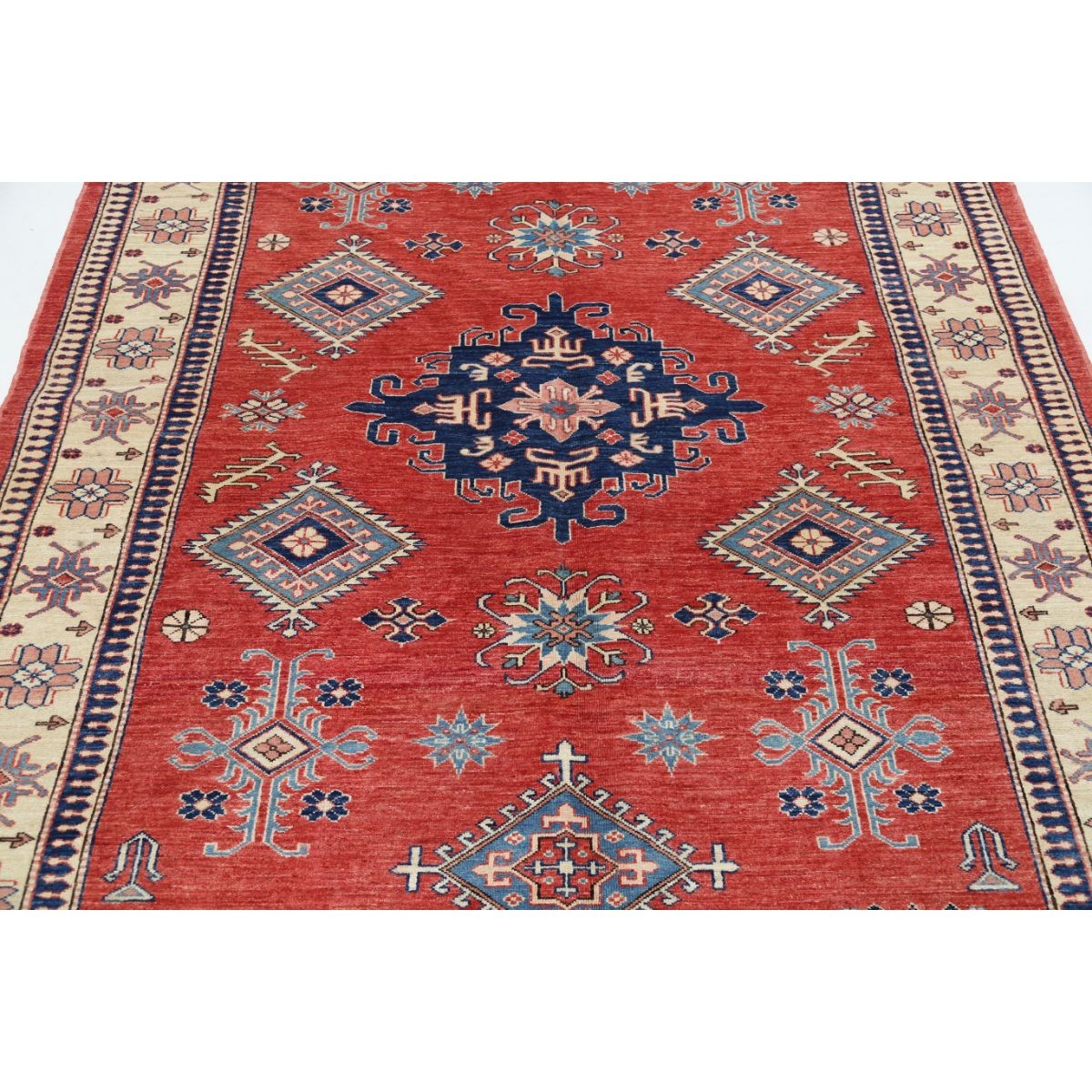 Kazak 6x8 Handmade Double Knotted Washable Wool Rug - Colorful