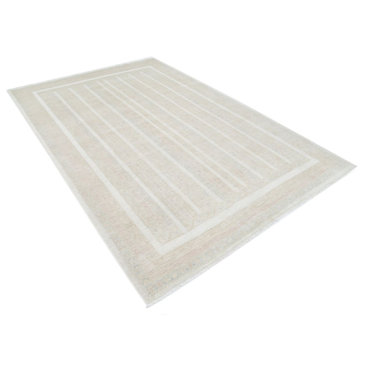 Shaal 7x10 Handmade Double Knotted Washable Wool Rug - Soft Hues
