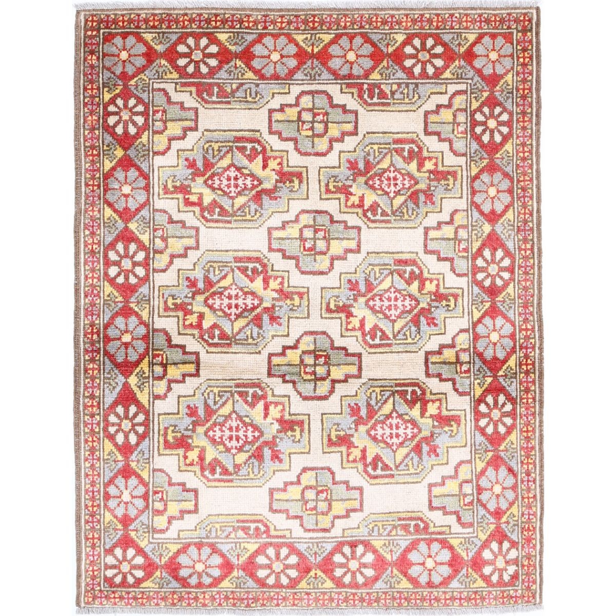 Revival 3x4 Handmade Double Knotted Washable Wool Rug - Colorful