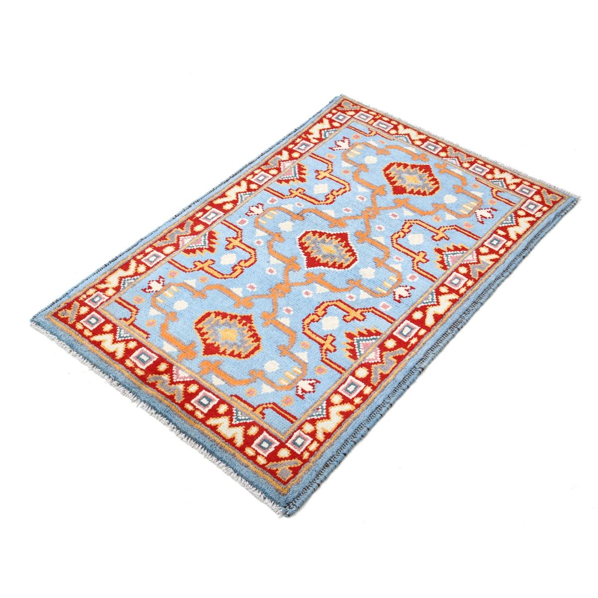 Revival 3x4 Handmade Double Knotted Washable Wool Rug - Colorful