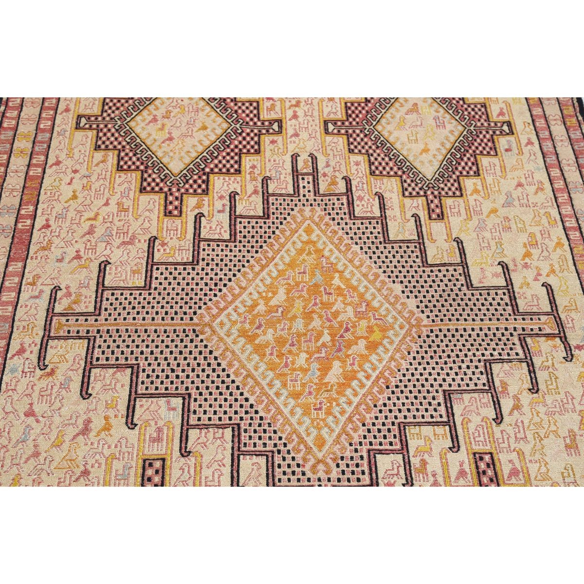 Silki 4x6 Hand Woven Washable Silk Rug - Colorful