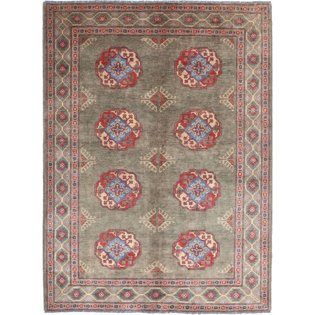 Revival 6x8 Handmade Double Knotted Washable Wool Rug - Colorful
