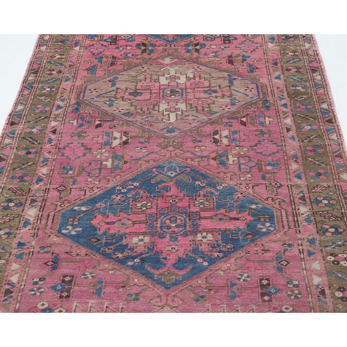 Vintage 4x11 Handmade Double Knotted Washable Wool Runner - Soft Hues