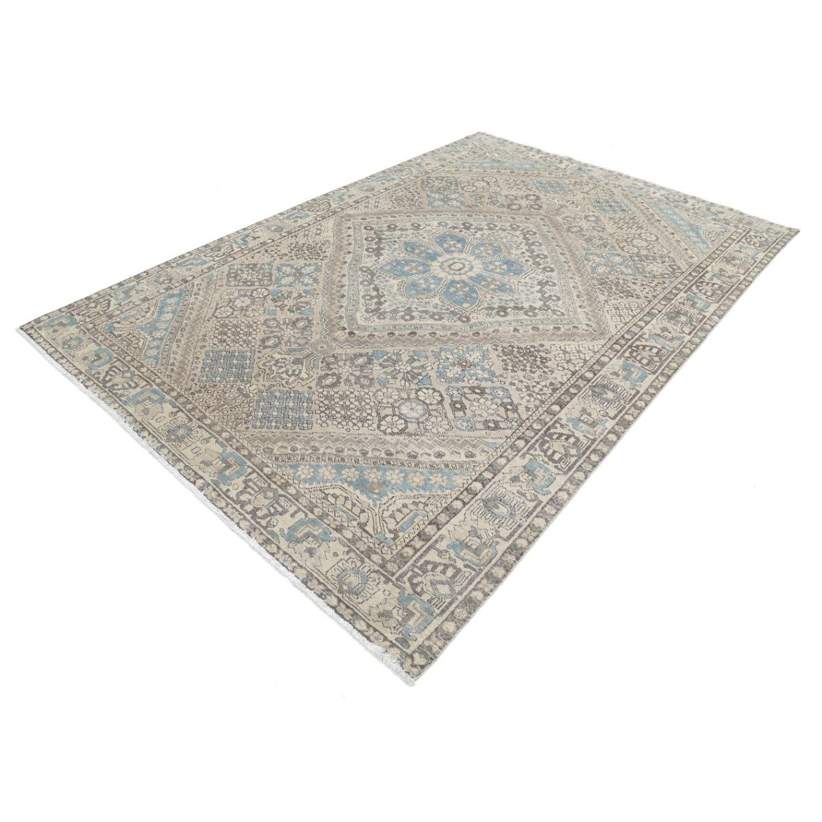 Vintage 7x10 Handmade Double Knotted Washable Wool Rug - Soft Hues