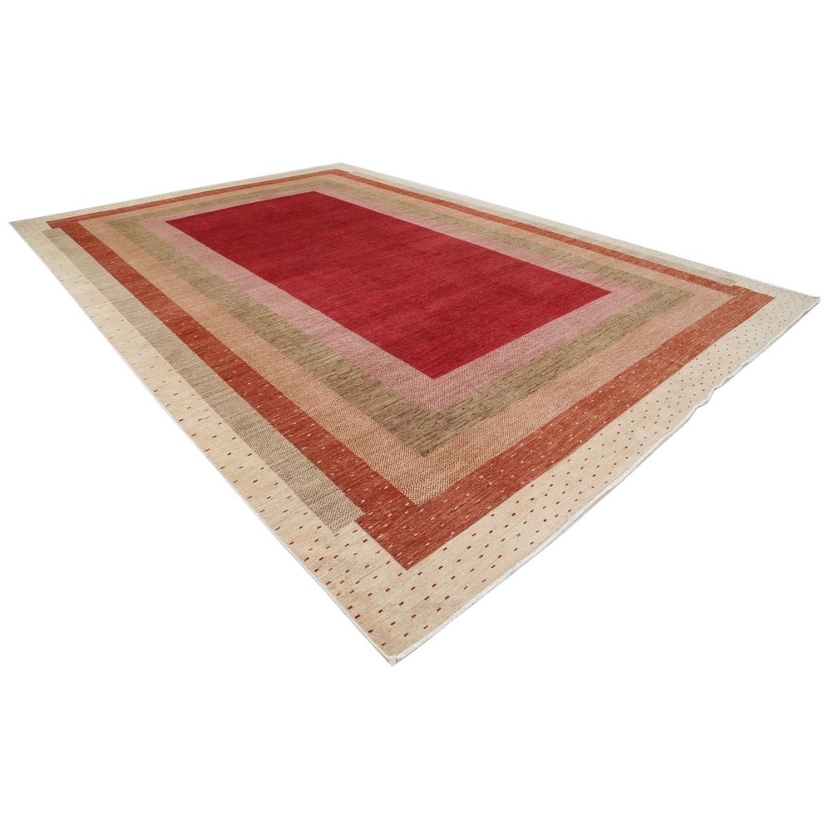 Modcar 12x18 Handmade Double Knotted Washable Wool Rug - Colorful