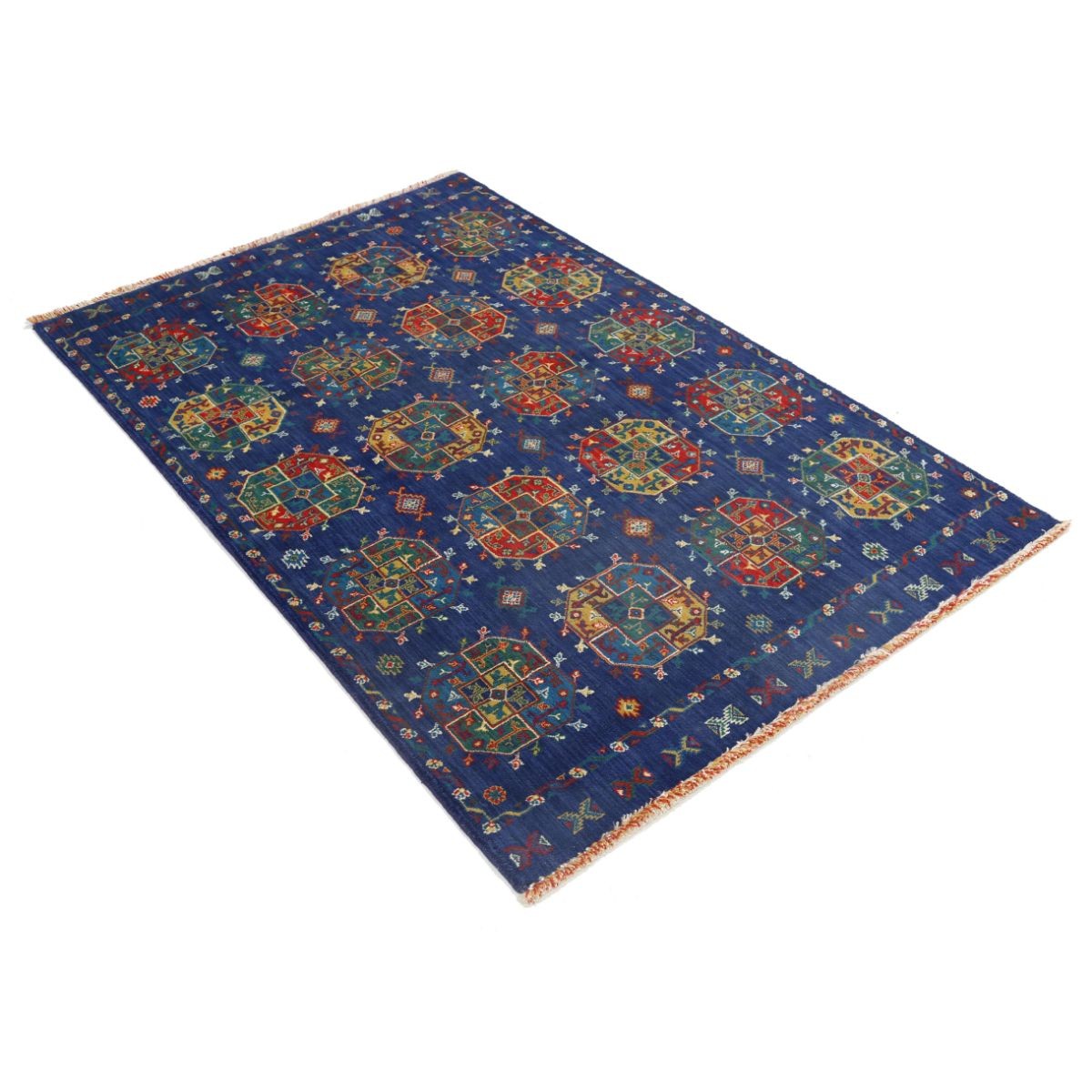 Gulshan-3'10" 4x6 Powered-Loomed Washable Wool Rug - Colorful