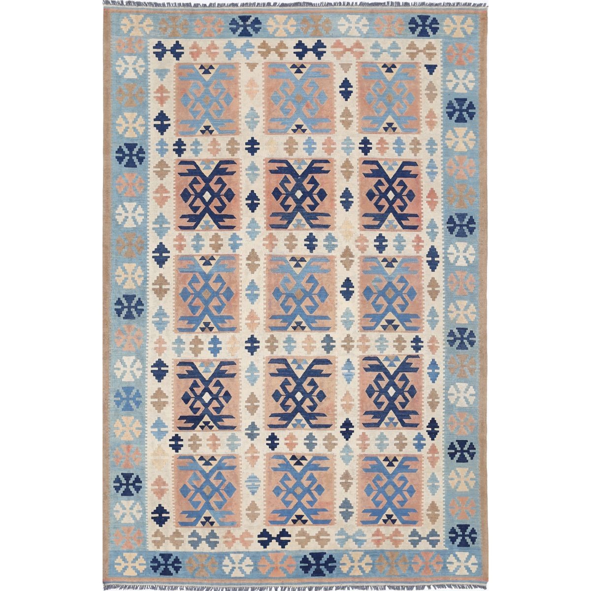 Kafkaas 7x10 Hand Woven Washable Wool Rug - Colorful