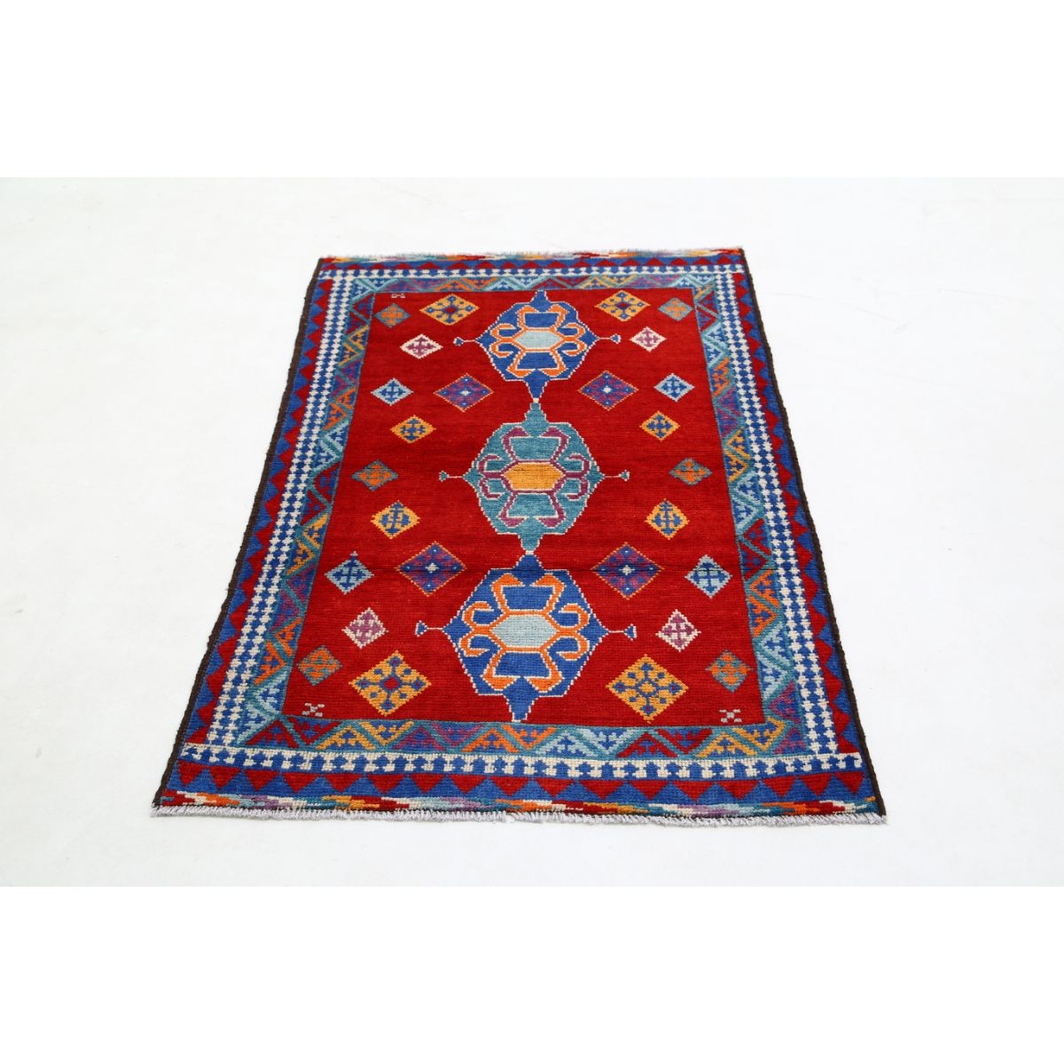 Revival 3x5 Handmade Double Knotted Washable Wool Rug - Colorful
