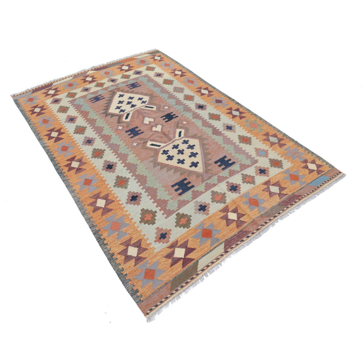 Kafkaas 5x7 Hand Woven Washable Wool Rug - Colorful