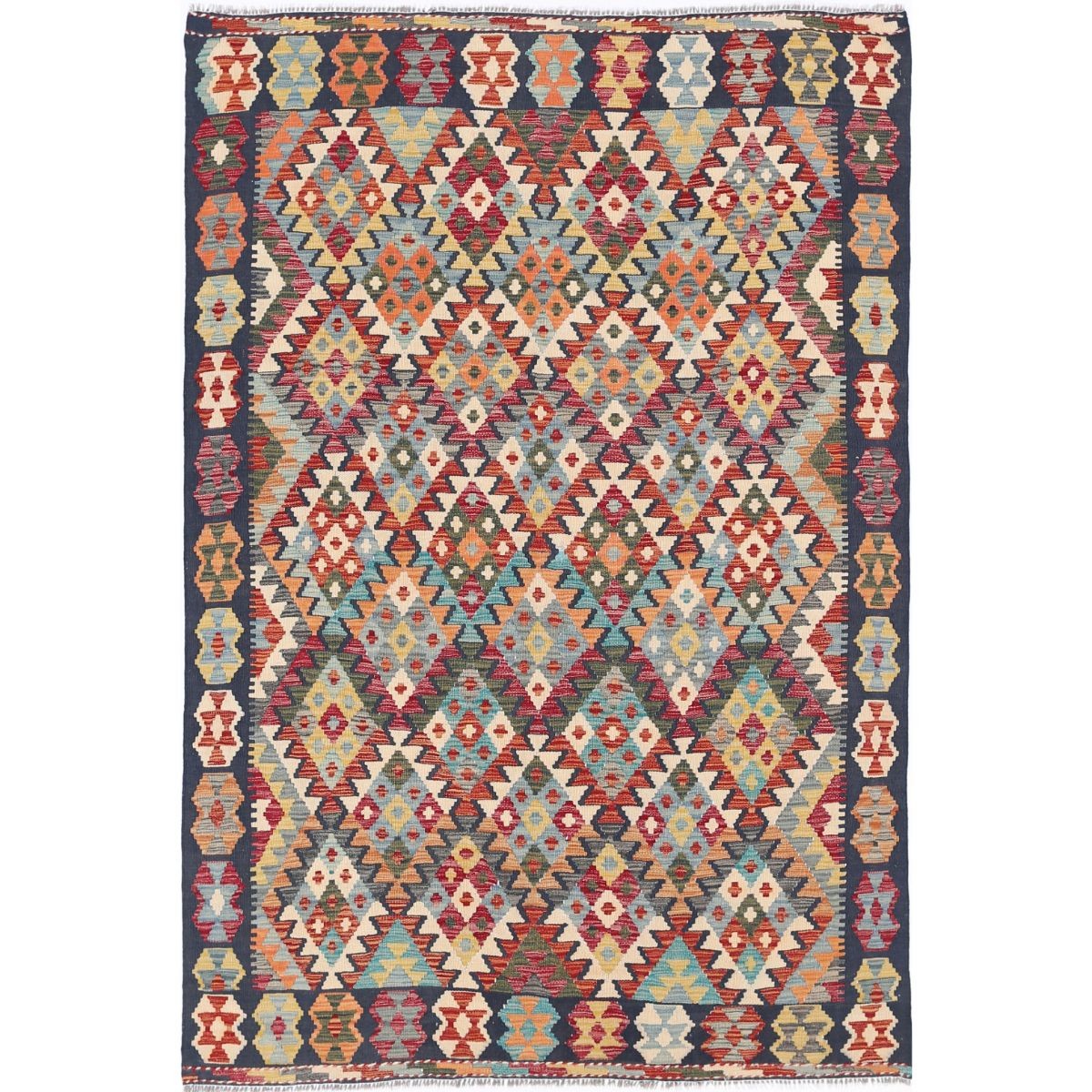 Maimana 5x8 Hand Woven Washable Wool Rug - Colorful